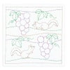 刺し子キット 花ふきん ぶどうとリス(白)