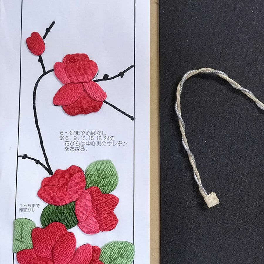 ちりめん手芸キット もてなしの花 2月 ボケ(木瓜) |生地 和柄/和布