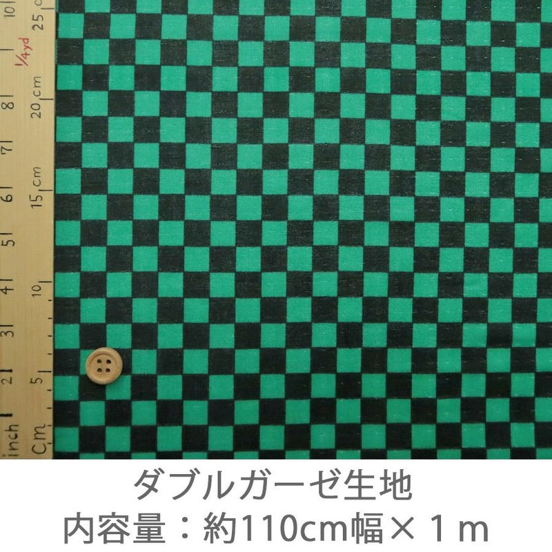 市松＆麻の葉 和柄生地 2mセット（ダブルガーゼ＆モーリー）