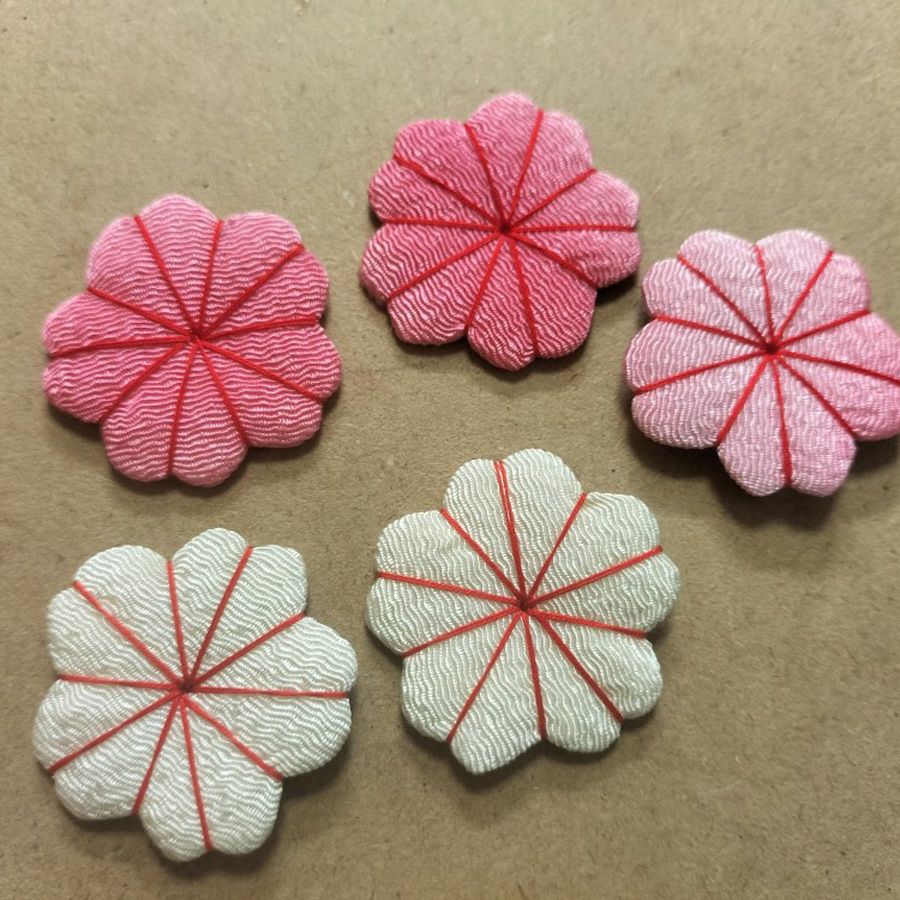 ちりめん手芸キット 房付き手まり 四季の花4種セット |生地 和柄/和布