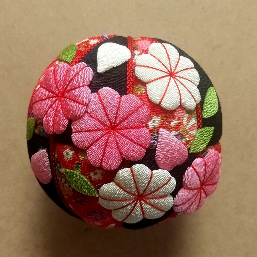 ちりめん手芸キット 房付き手まり 四季の花4種セット |生地 和柄/和布