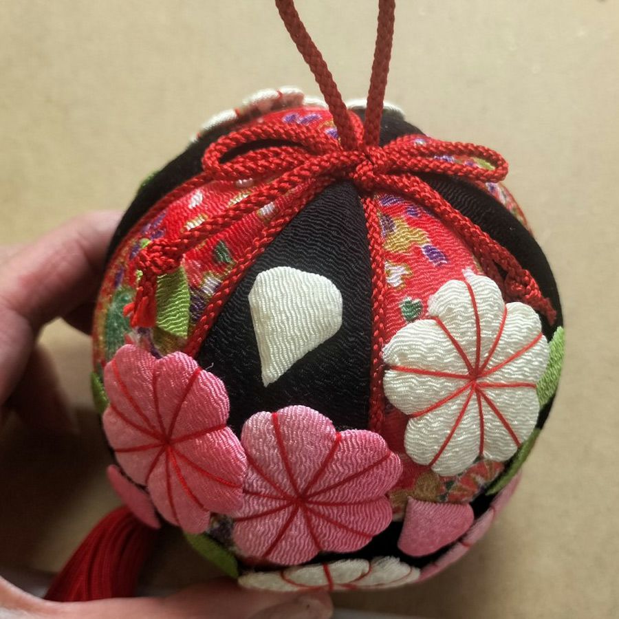 手毬 てまり 房付き ハンドメイド てまり |生地 手毬 木目込み手まりの