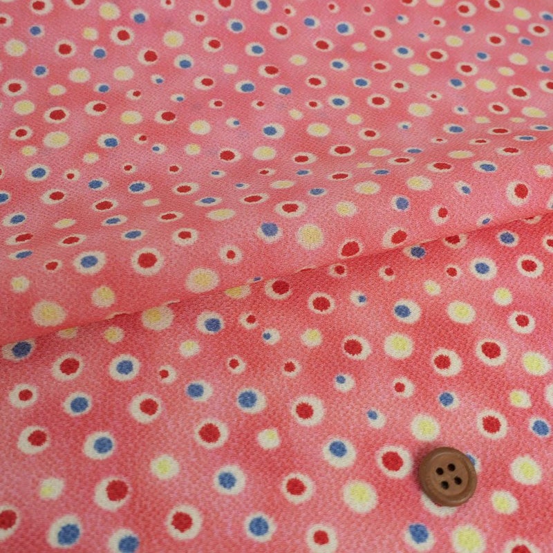 ちりめんカットクロス・ドットのイルミネーション(ピンク) 23×33cm