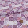 和柄コットン生地 市松パッチワーク文様(さくら紫) 10cm単位 切り売り