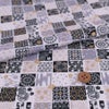 和柄コットン生地 市松パッチワーク文様(黒) 10cm単位 切り売り
