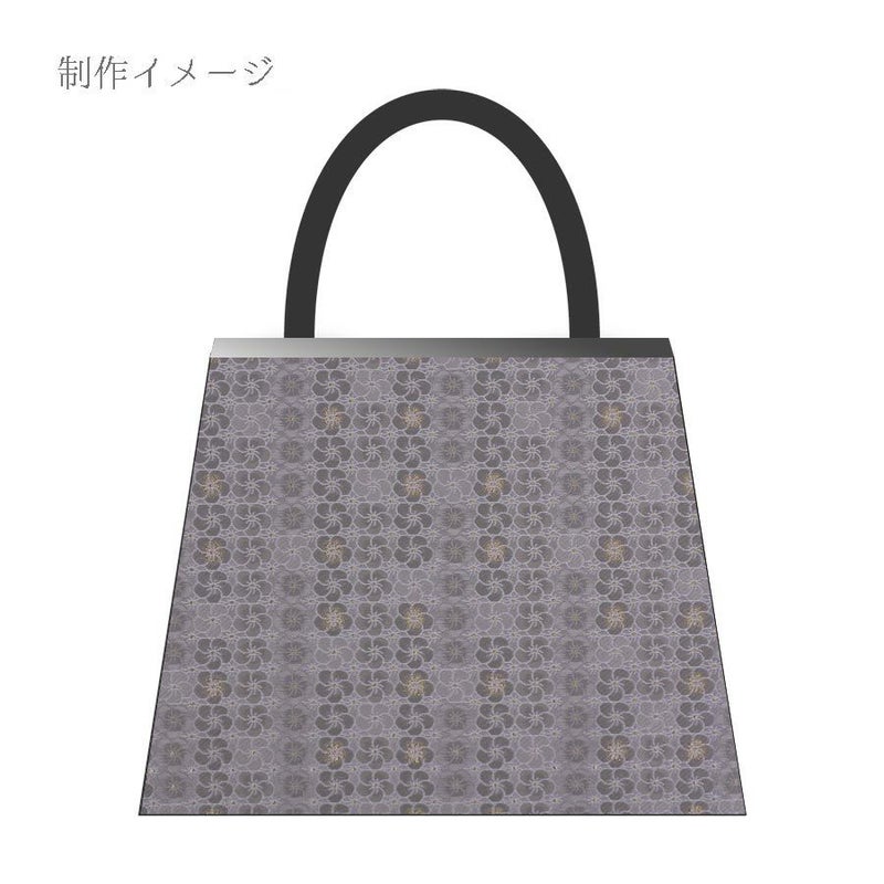 金襴生地(金らん) ねじ梅並べ(薄銀ねず) 10cm単位 切り売り