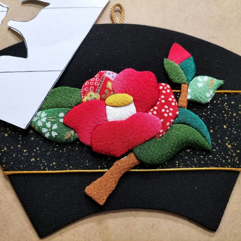 押し絵細工キット 末廣飾り 紅椿