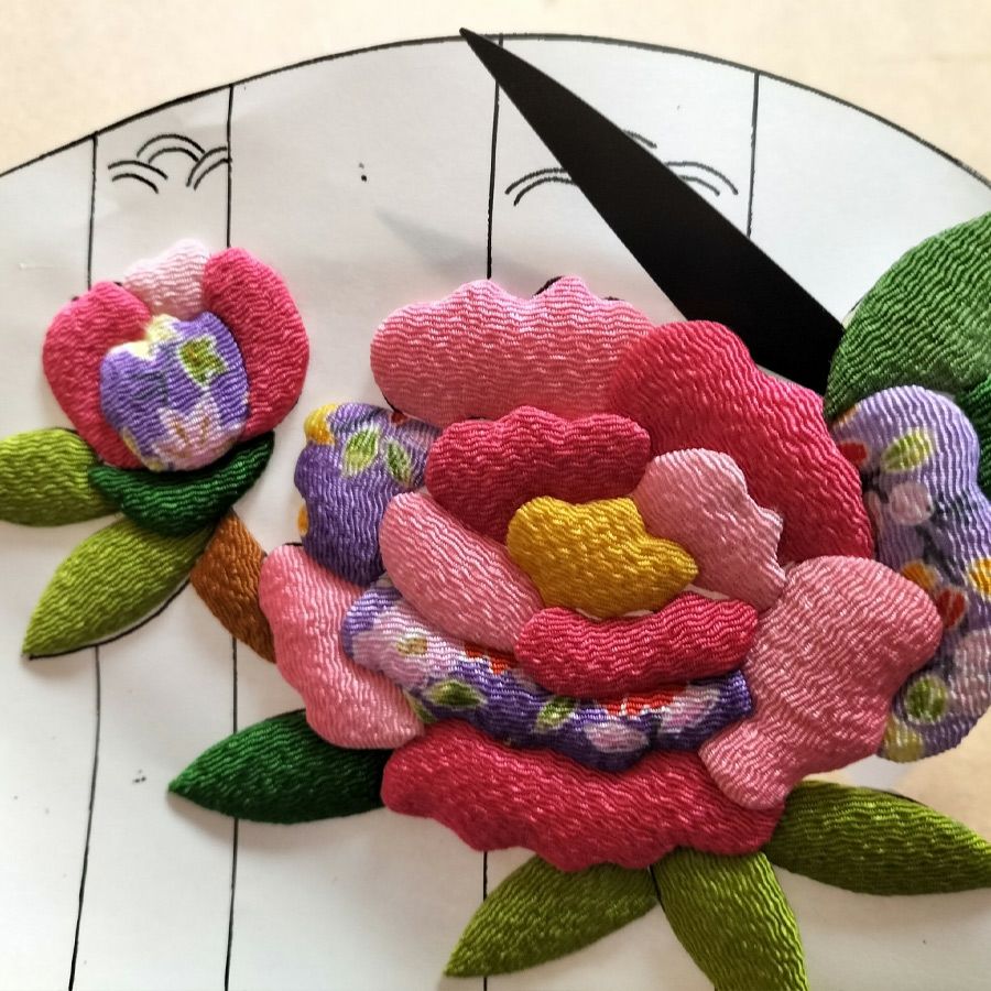 手作り押絵の壁飾り『牡丹の花2』 手作り押絵の壁飾り『牡丹の花2』 手作り押絵の壁飾り『牡丹の花2