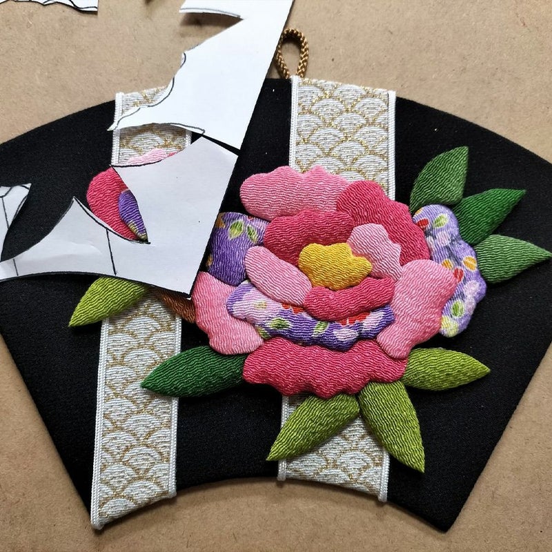 押し絵細工キット 末廣飾り 牡丹