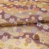 金襴生地(金らん) かごめ霞に梅桜(藤ねず) 10cm単位 切り売り