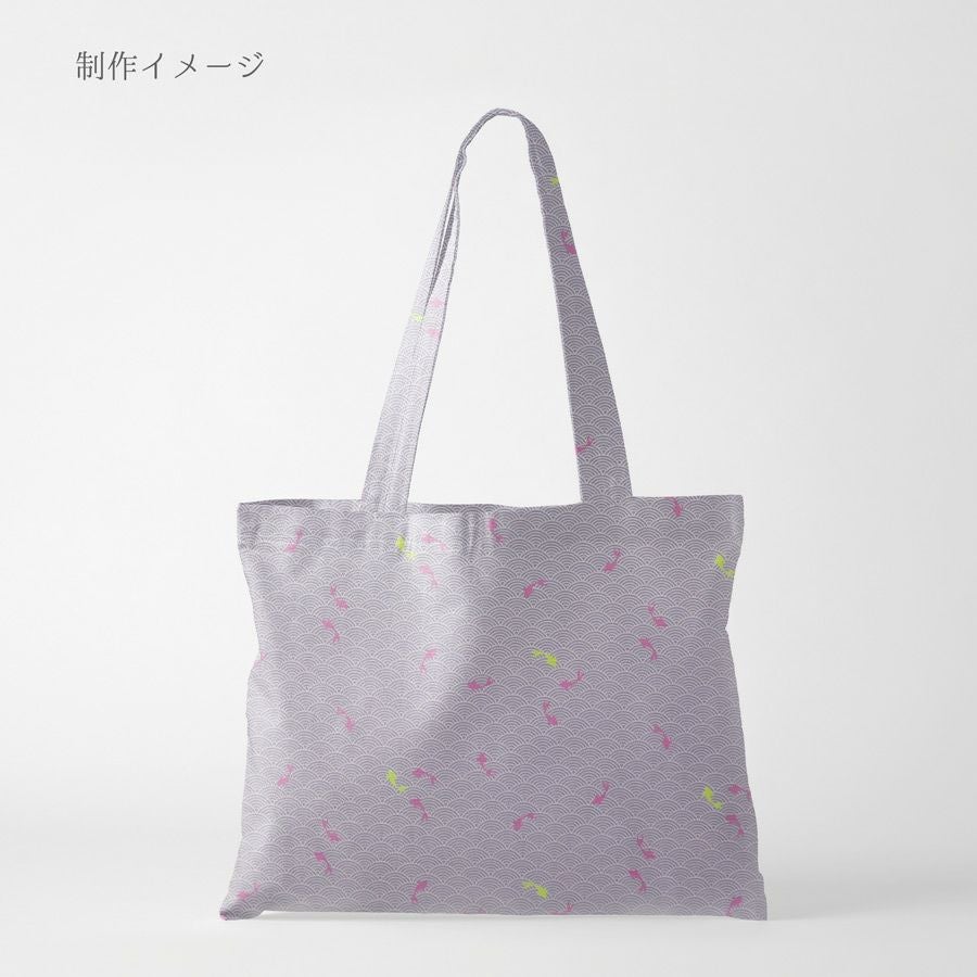 和柄コットン生地 青海波に金魚(グレー) 10cm単位 切り売り