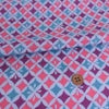  ちりめん生地 七宝菱(珊瑚青) 10cm単位 切り売り