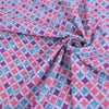 ちりめん生地 七宝菱(珊瑚青) 10cm単位 切り売り