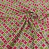 ちりめん生地 七宝菱(紅若葉) 10cm単位 切り売り