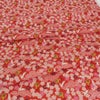 和柄コットン生地 うさぎと桜の吉祥文様(赤) 10cm単位 切り売り