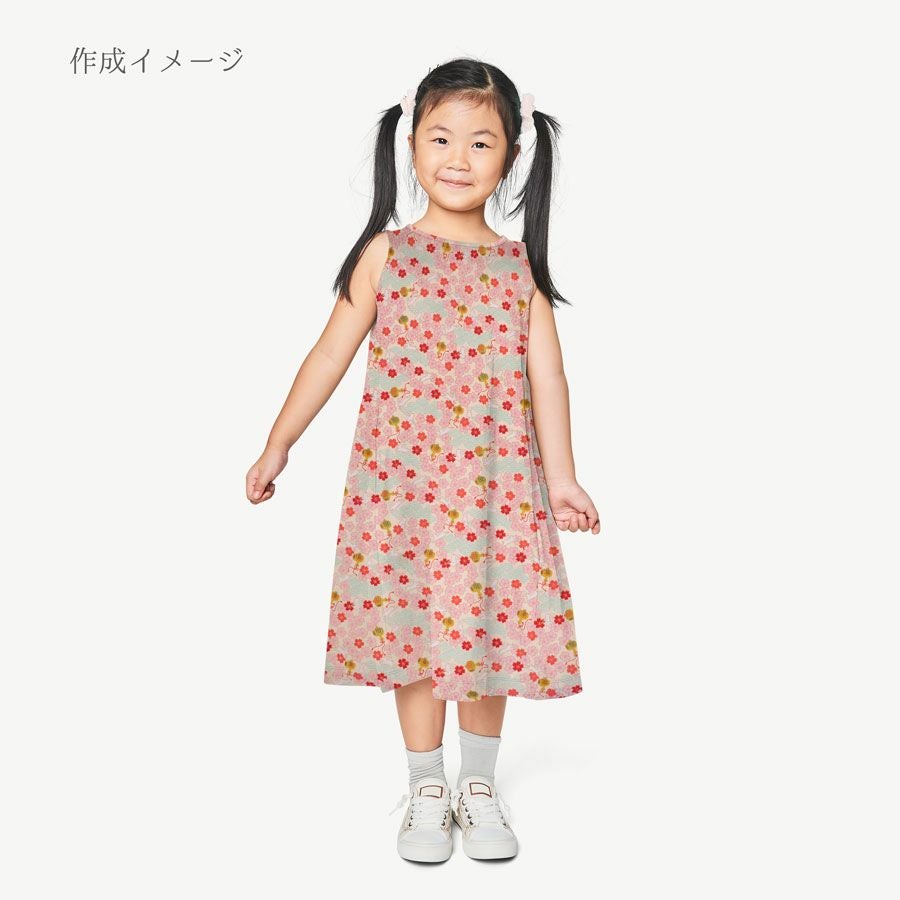 和柄コットン生地 うさぎと桜の吉祥文様(アイボリー) 10cm単位 切り売り