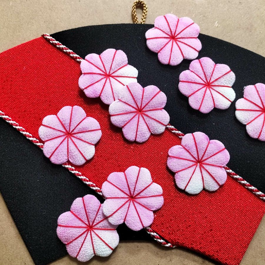 押し絵細工キット 末廣飾り 夜桜 |生地 和柄/和布/ちりめん手芸通販布