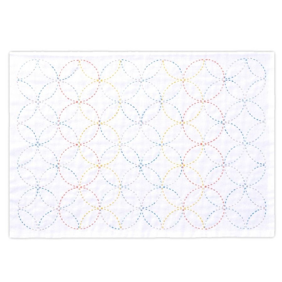 刺し子のランチョンマットキット ラメ糸 七宝つなぎ