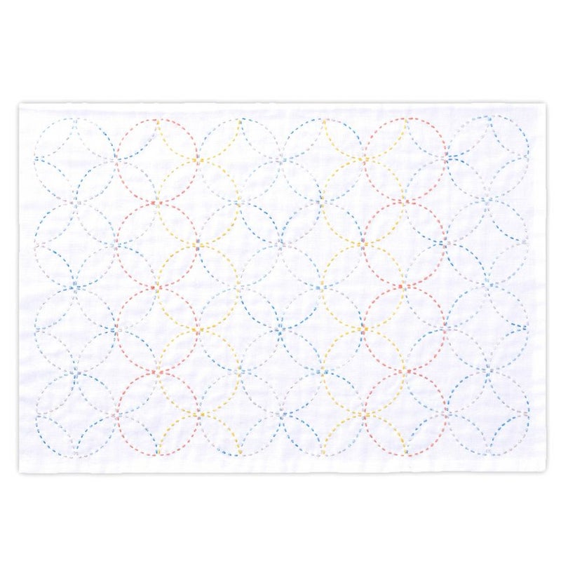 刺し子のランチョンマットキット ラメ糸 七宝つなぎ