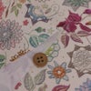 コットン生地 刺しゅう風プリント レースフラワー(ナチュラル) 10cm単位 切り売り