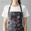 コットン生地 刺しゅう風プリント レースフラワー(ブラック) 10cm単位 切り売り
