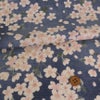 和柄コットン生地 春霞の桜(薄紺青) 10cm単位 切り売り