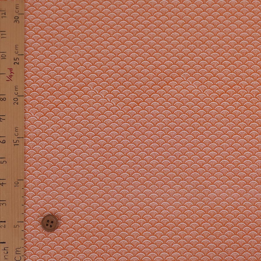 ちりめん生地 青海波(ラメオレンジ) 10cm単位 切り売り
