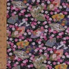 和柄コットン生地 桜に雅扇ちらし(黒) 10cm単位 切り売り
