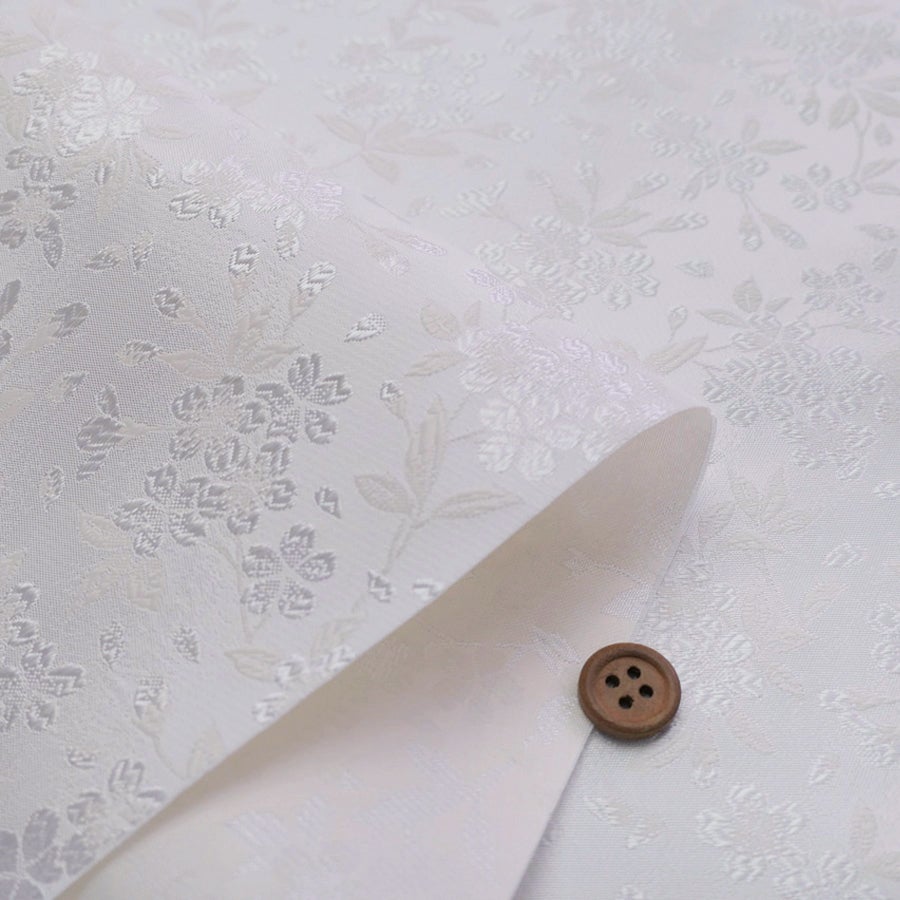 金襴生地(金らん) 山桜(白/白) 10cm単位 切り売り |生地 和柄/和布