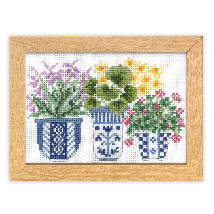 クロスステッチキット 12ヶ月の盆栽・6月 草もの フレーム付