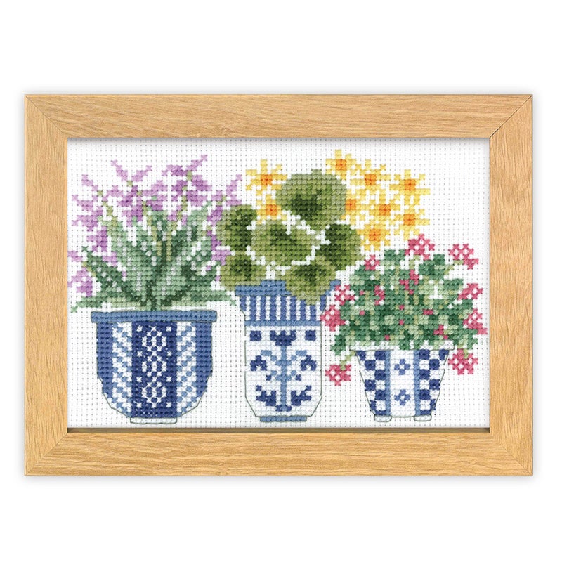 クロスステッチキット 12ヶ月の盆栽・6月 草もの フレーム付