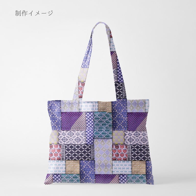 コットン生地 こぎん刺し風パッチワーク柄 10cm単位 切り売り