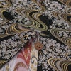 金襴生地(金らん) 夜桜流水(黒) 10cm単位 切り売り