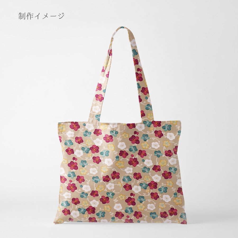 ポリちりめん生地 くるり小梅(ベージュ) 10cm単位 切り売り