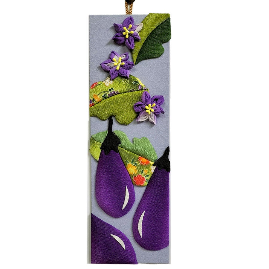 ちりめん手芸キット 花と実の短冊 6月 茄子と花