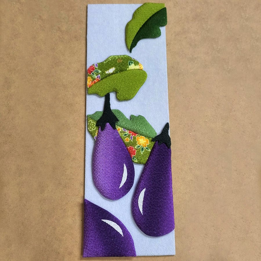 ちりめん手芸キット 花と実の短冊 6月 茄子と花