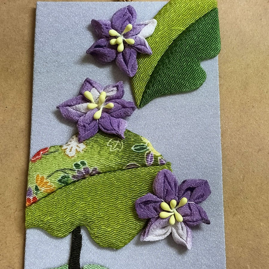 ちりめん手芸キット 花と実の短冊 6月 茄子と花