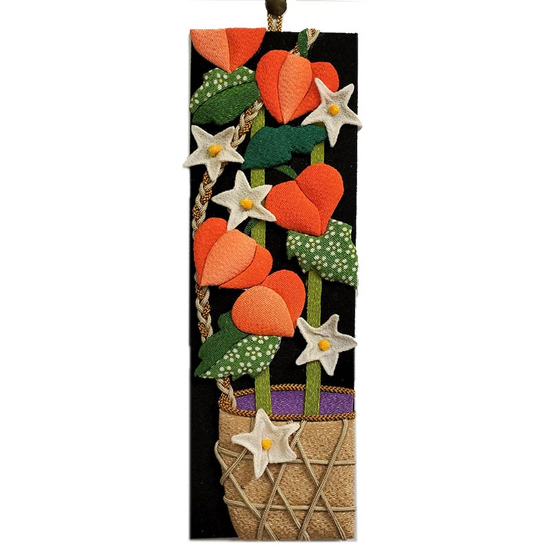 ちりめん手芸キット 花と実の短冊 7月 ほおずきと花