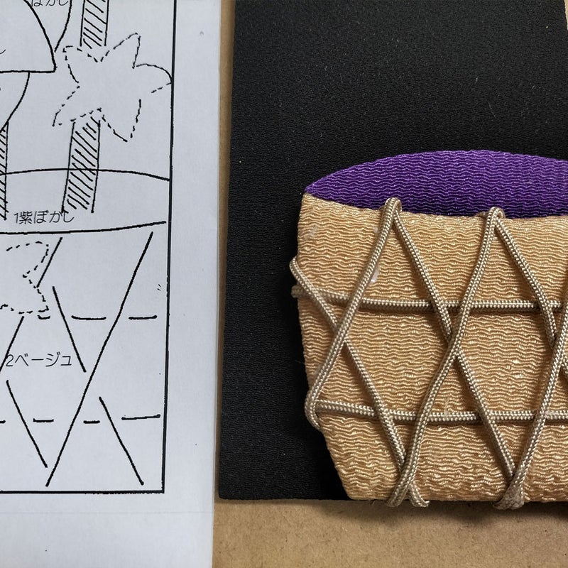 ちりめん手芸キット 花と実の短冊 7月 ほおずきと花