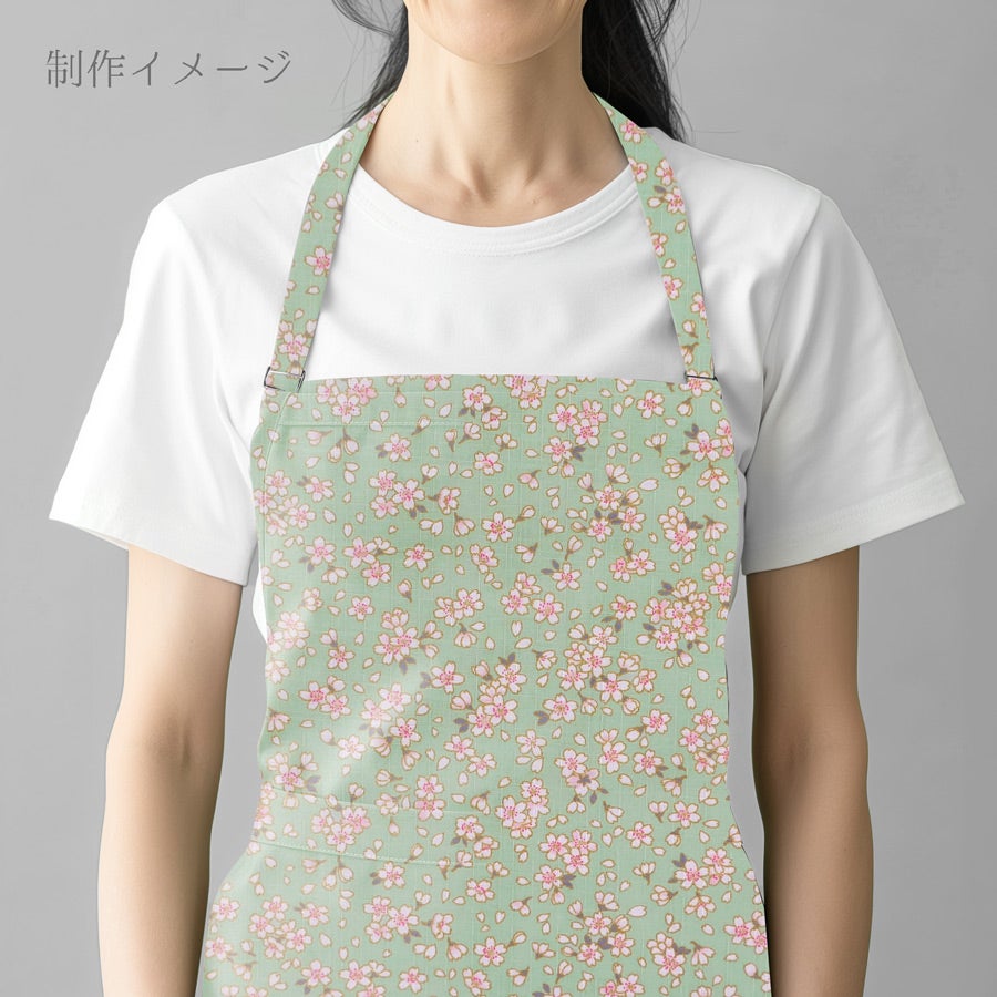 和柄コットン生地 小桜ちらし(淡若草) 10cm単位 切り売り