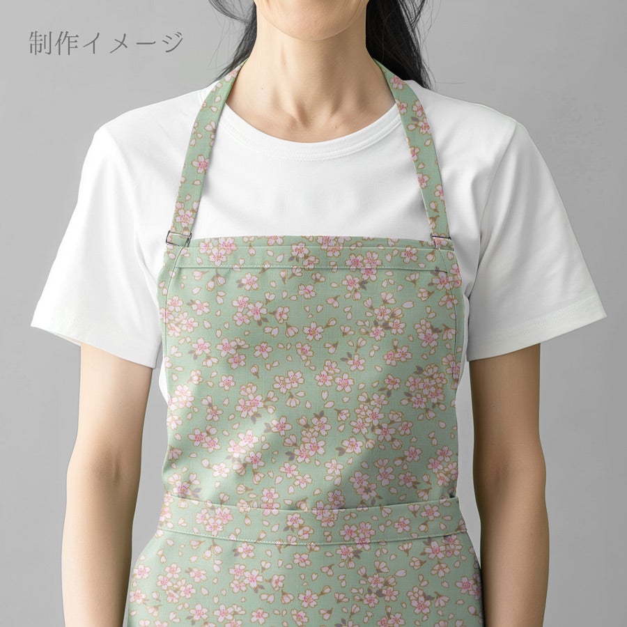 和柄コットン生地 小桜ちらし(淡若草) 10cm単位 切り売り