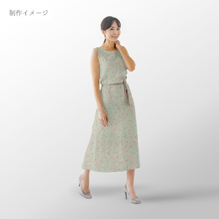 和柄コットン生地 小桜ちらし(淡若草) 10cm単位 切り売り