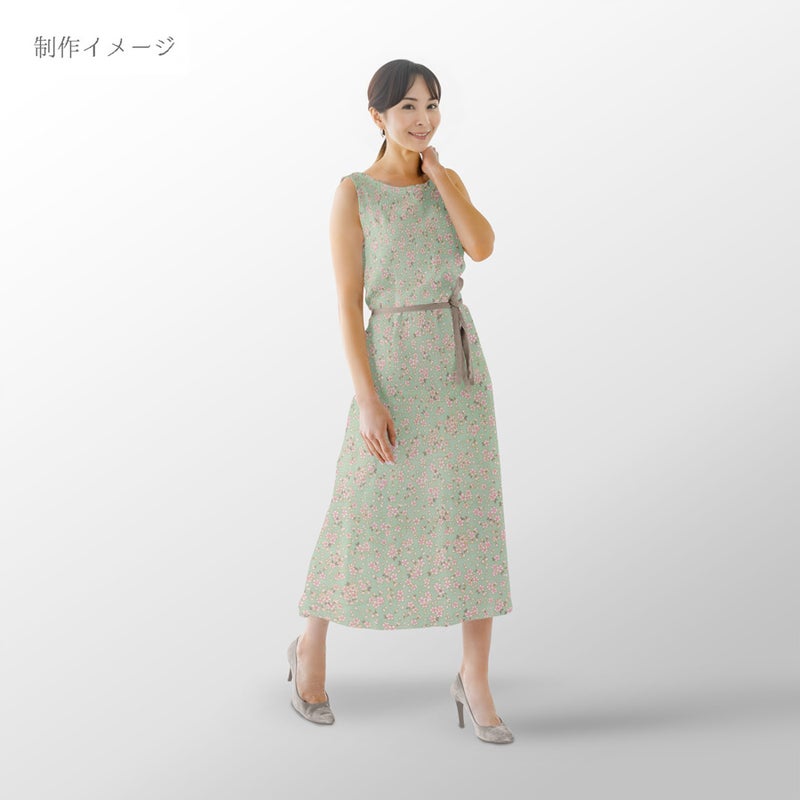 和柄コットン生地 小桜ちらし(淡若草) 10cm単位 切り売り