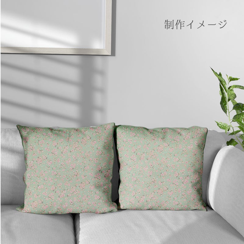 和柄コットン生地 小桜ちらし(淡若草) 10cm単位 切り売り