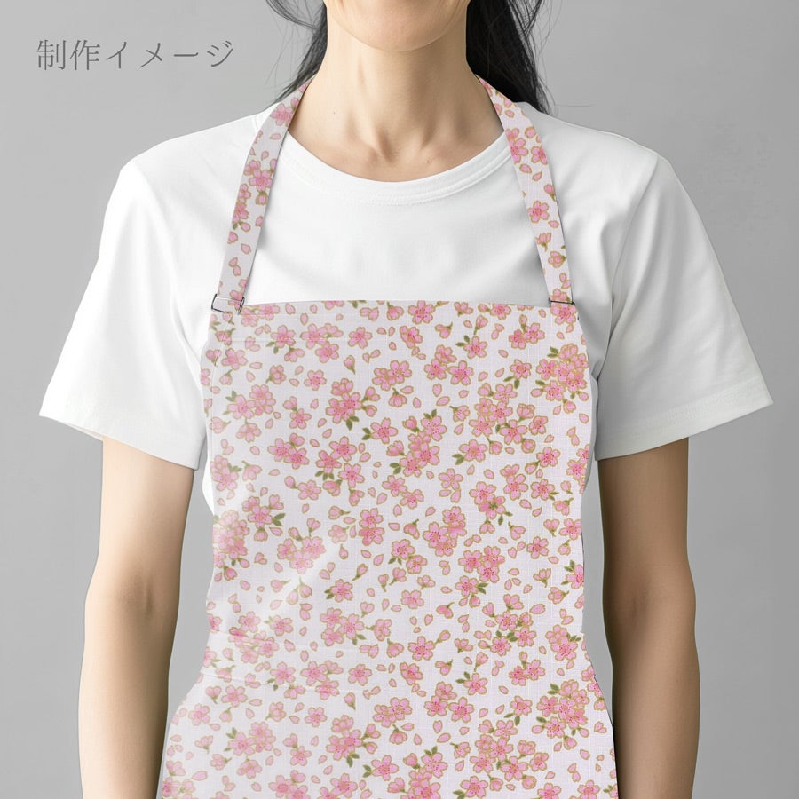 和柄コットン生地 小桜ちらし(白/ピンク) 10cm単位 切り売り
