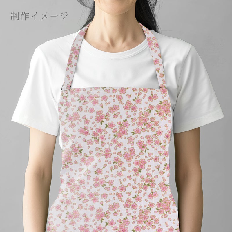 和柄コットン生地 小桜ちらし(白/ピンク) 10cm単位 切り売り
