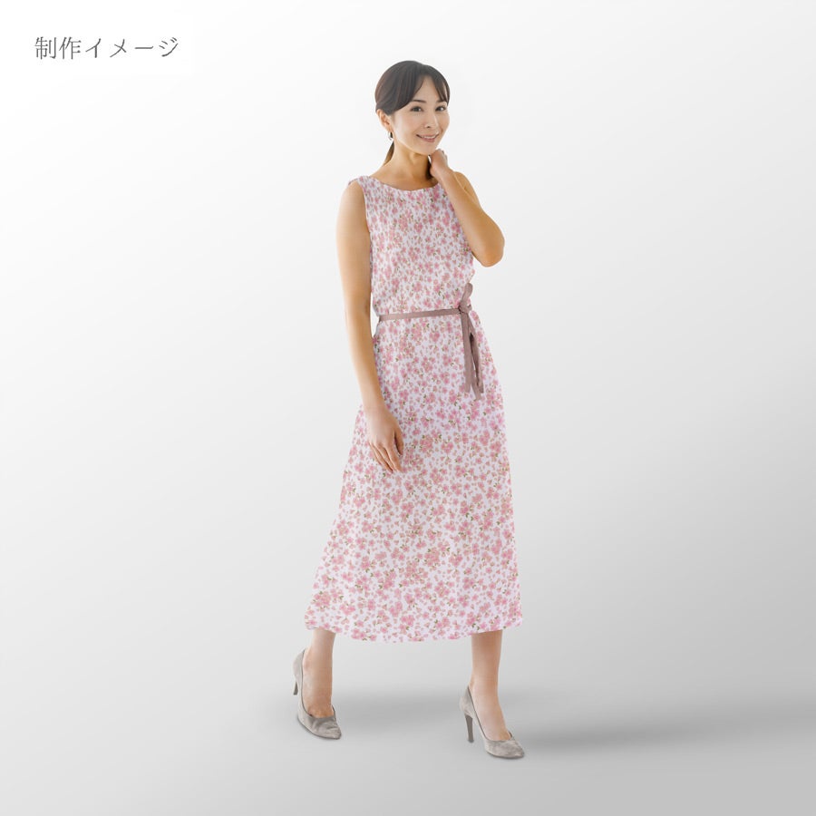 和柄コットン生地 小桜ちらし(白/ピンク) 10cm単位 切り売り