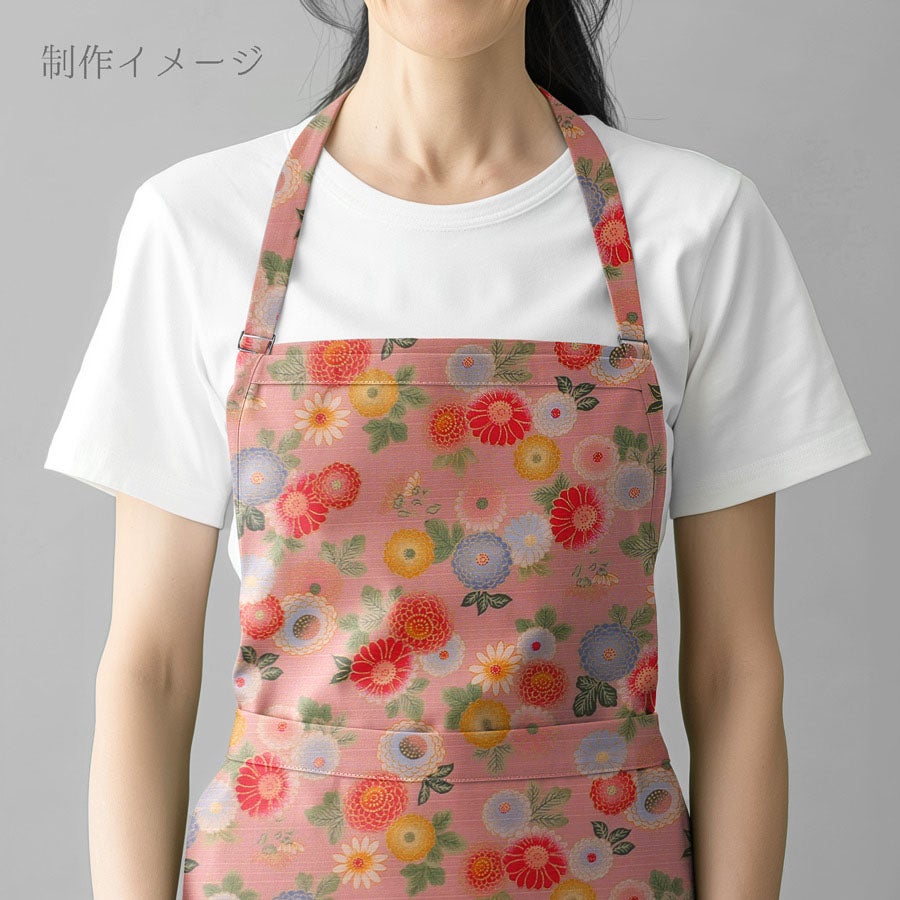 和柄コットン生地 彩り菊づくし(ピンク) 10cm単位 切り売り