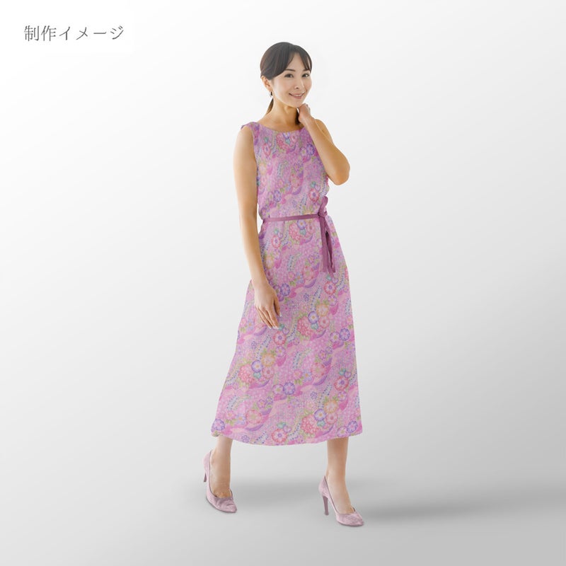 和柄コットン生地 辻が花調花づくし(ピンク) 10cm単位 切り売り