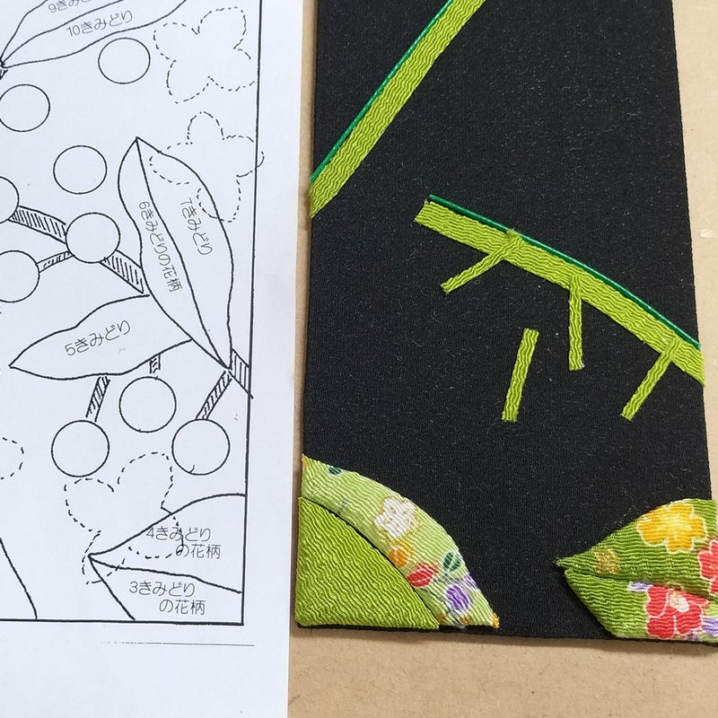 ちりめん手芸キット 花と実の短冊 9月 山法師